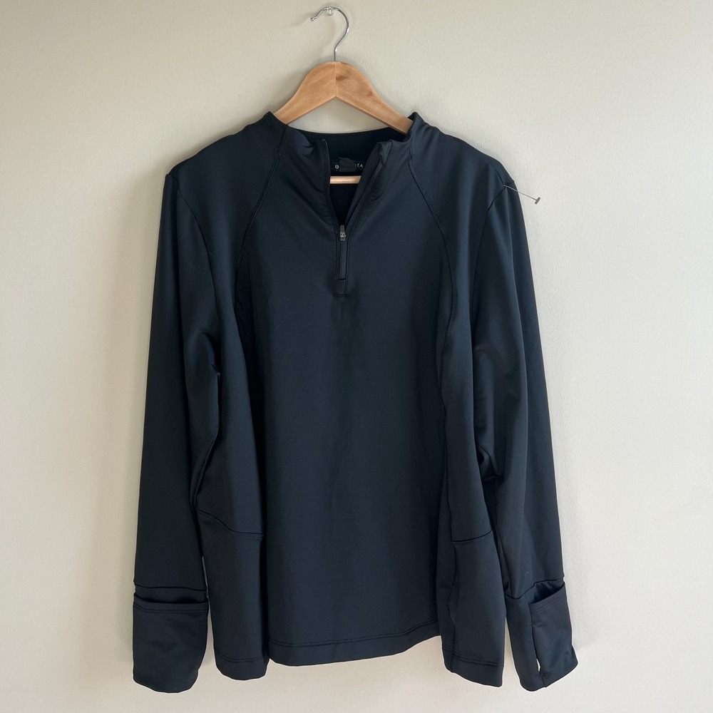 Athleta Whistler Half Zip Pullover Top Womens plus size 2x black